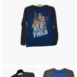 New Boys Lego long sleeve tshirt sz 10/12 Medium Will see you on the field